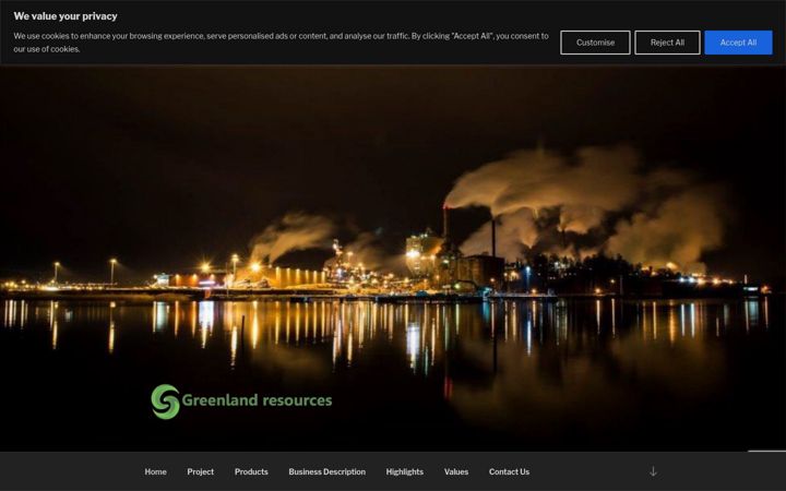 Screenshot of greenlandresources.eu