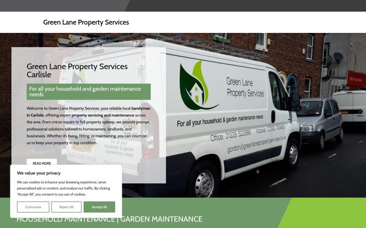 Screenshot of greenlanepropertyservices.co.uk