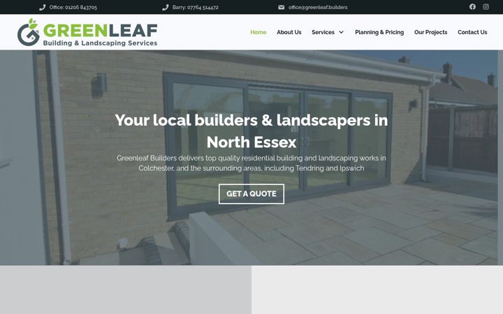 Screenshot of greenleaf.builders