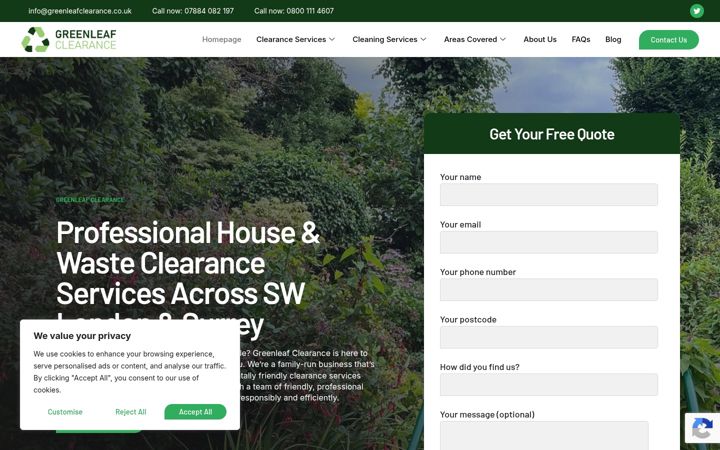 Screenshot of greenleafclearance.co.uk