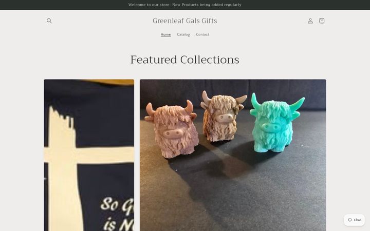 Screenshot of greenleafgalsgifts.com