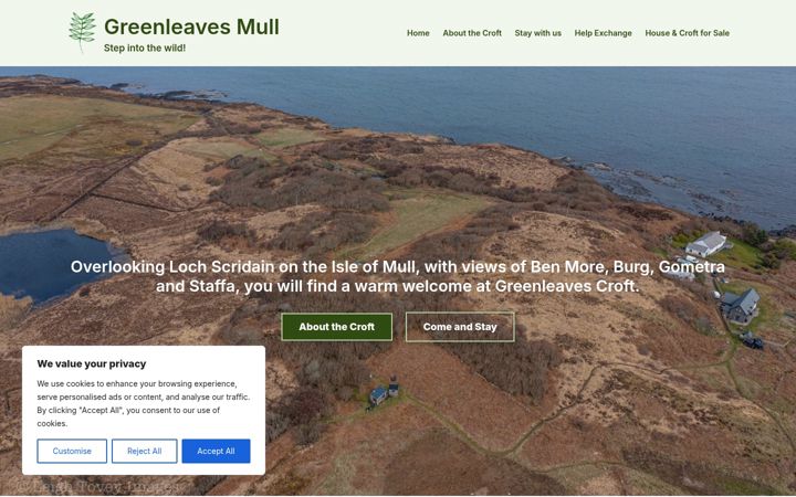 Screenshot of greenleavesmull.co.uk
