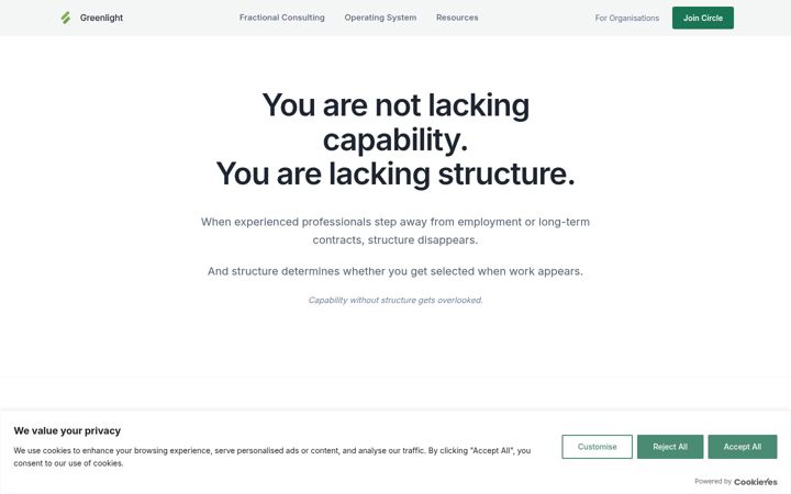 Screenshot of greenlight-partners.co.uk