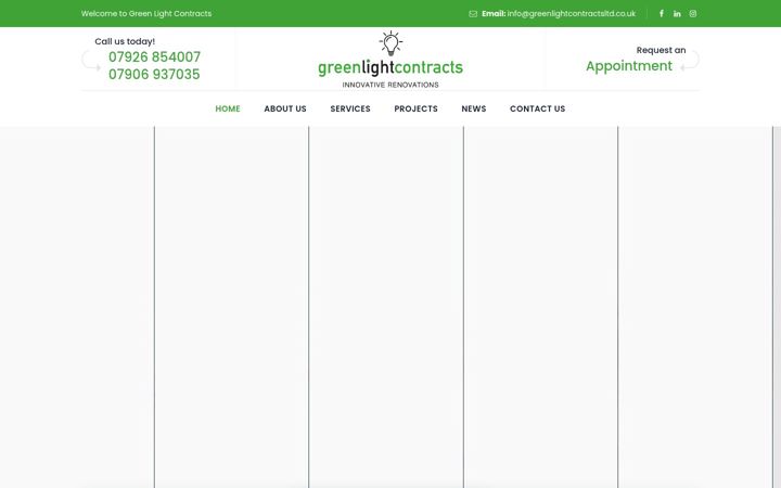 Screenshot of greenlightcontractsltd.co.uk