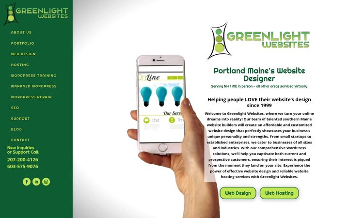 Screenshot of greenlightwebsites.com