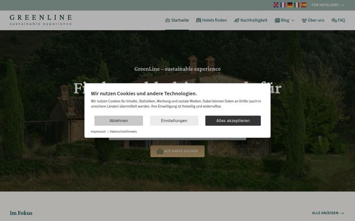 Screenshot of greenline-hotels.com
