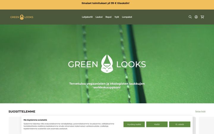 Screenshot of greenlooks.fi