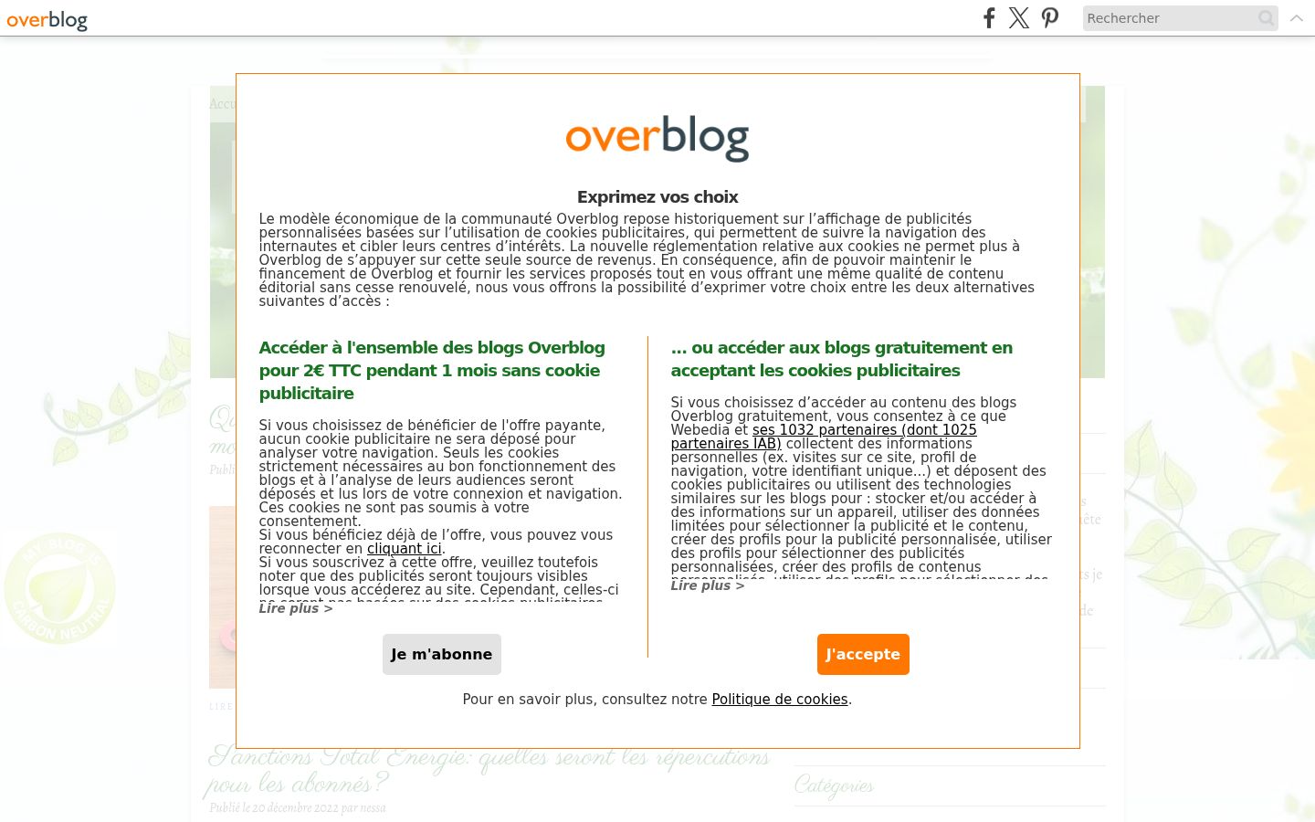 Screenshot del banner di consenso mostrato prima di qualsiasi interazione