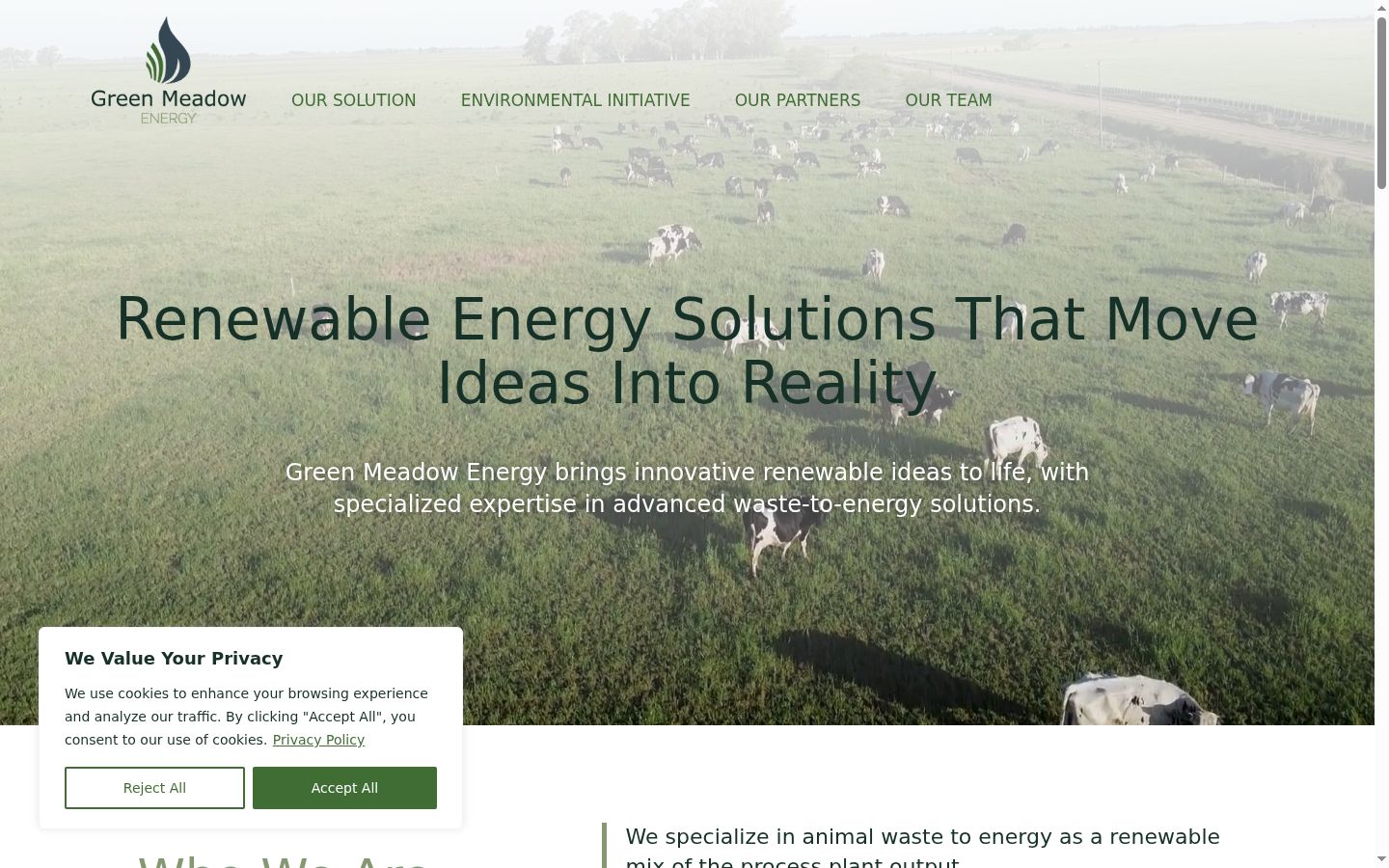 Screenshot of the consent banner shown before any interaction