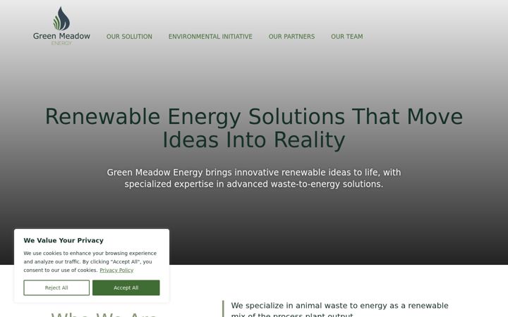 Screenshot of greenmeadowenergy.com