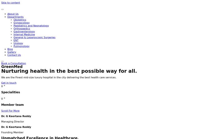 Screenshot of greenmedhospital.com