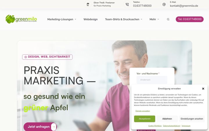 Screenshot of greenmilo.de
