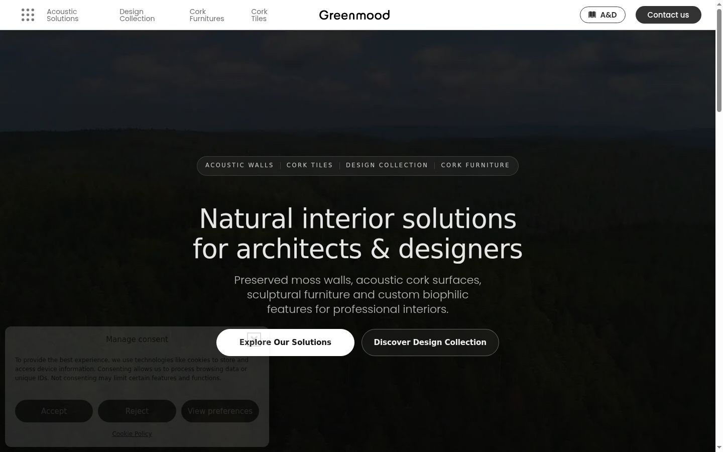 Screenshot of the consent banner shown before any interaction