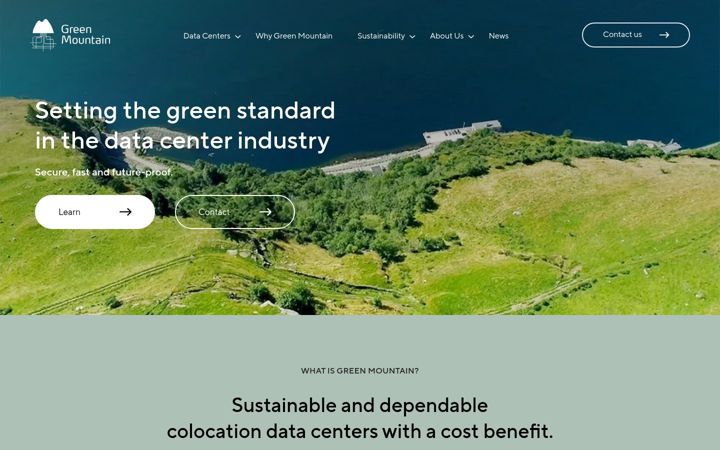 Screenshot of greenmountain.no