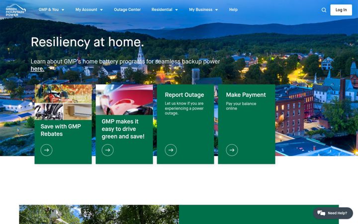 Screenshot of greenmountainpower.com