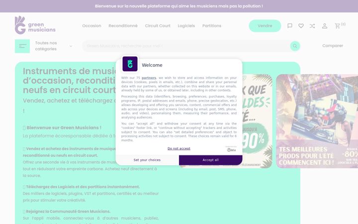 Screenshot von greenmusicians.com