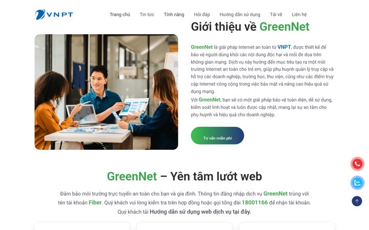 Screenshot of greennet.net.vn