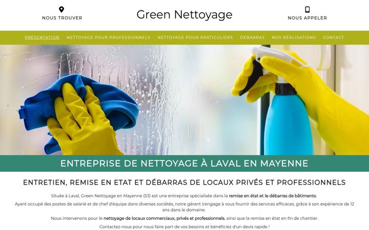 Screenshot of greennettoyage53.fr