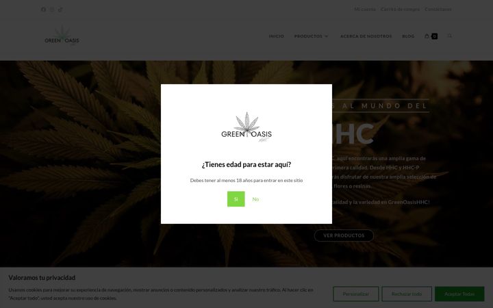 Screenshot of greenoasishhc.com