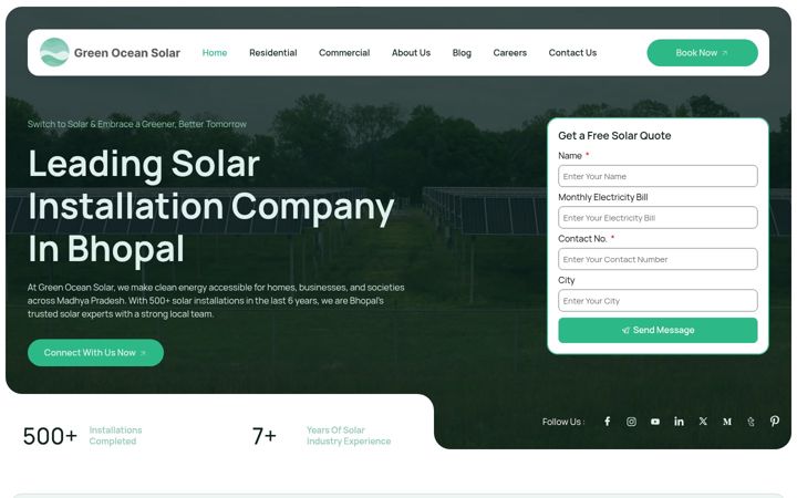Screenshot of greenoceansolar.com