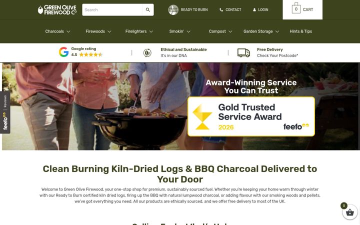 Screenshot of greenolivefirewood.co.uk