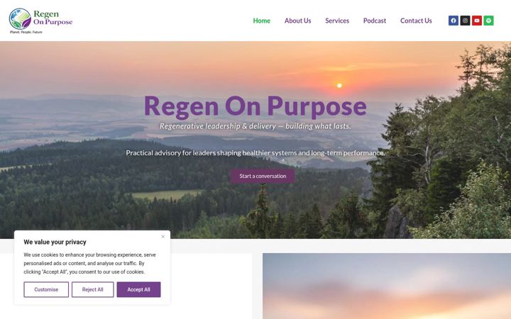 Screenshot of greenonpurpose.co.uk