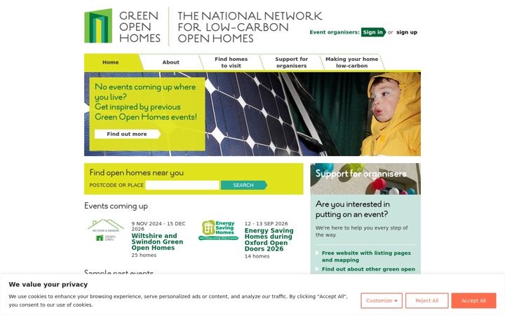 Screenshot of greenopenhomes.net