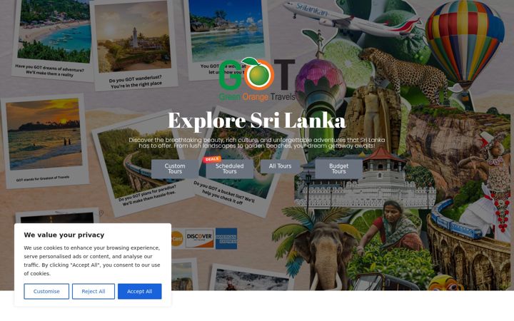 Screenshot of greenorangetravels.com