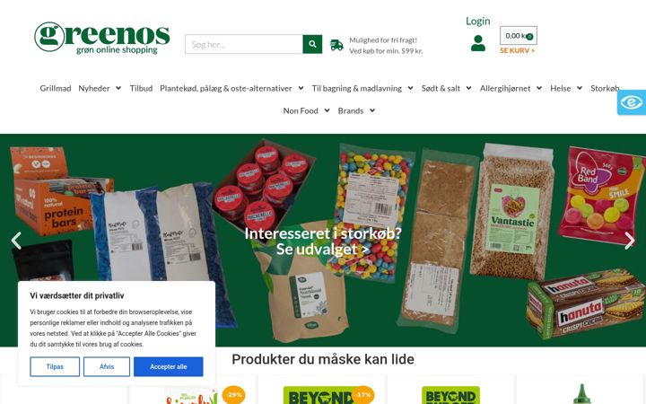 Screenshot of greenos.dk