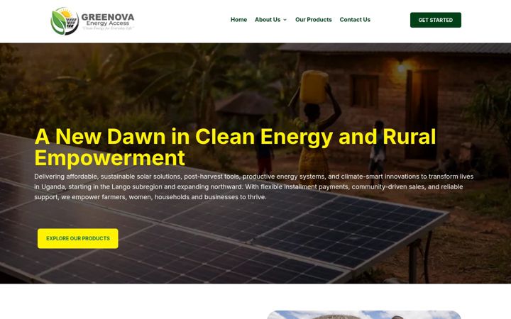 Screenshot of greenovaenergyaccess.com