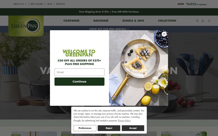 Screenshot of greenpan.co.uk