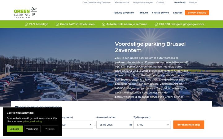 Screenshot of greenparkingzaventem.be