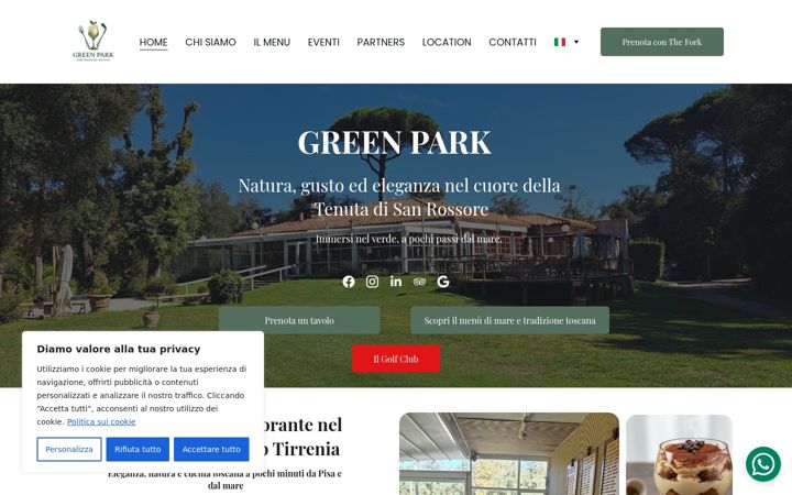 Screenshot of greenparkrestaurant.it