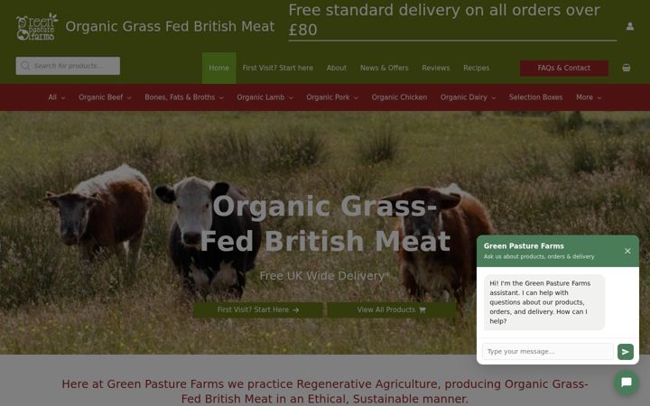 Screenshot of greenpasturefarms.co.uk