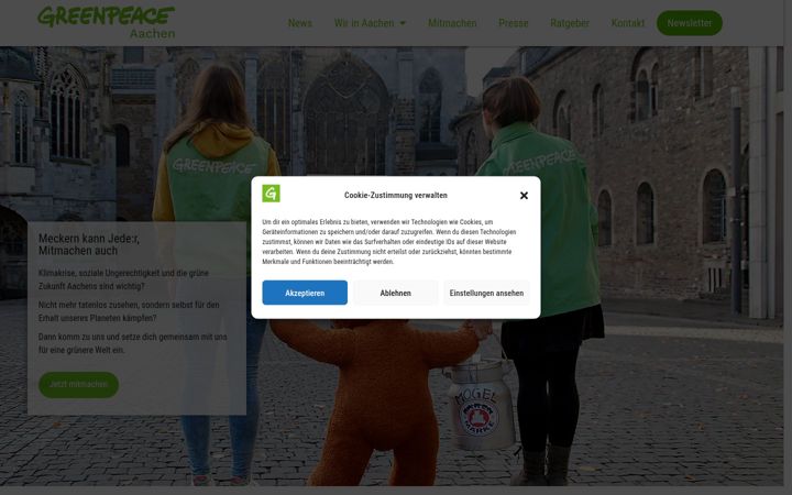Screenshot of greenpeace-aachen.de