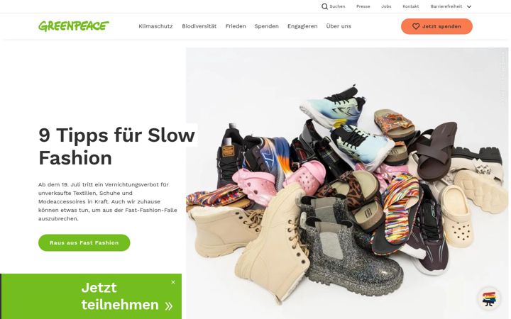 Screenshot ta' greenpeace.de