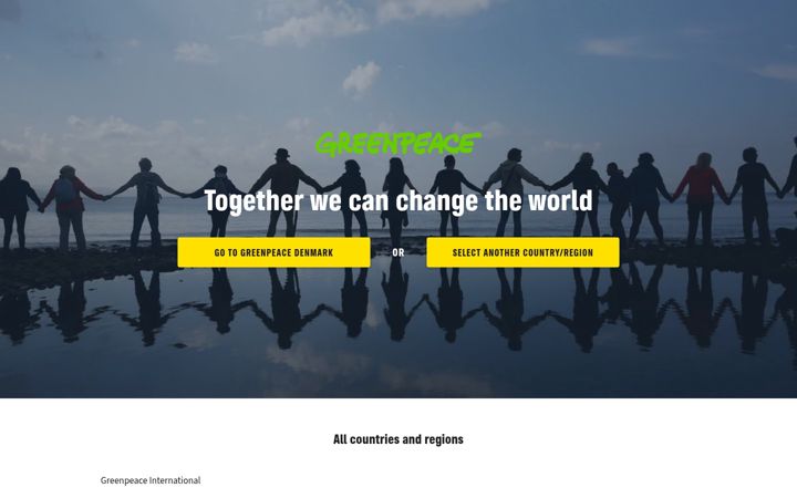 Screenshot di greenpeace.org