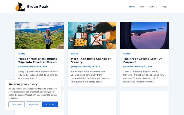 Screenshot of greenpeak.live
