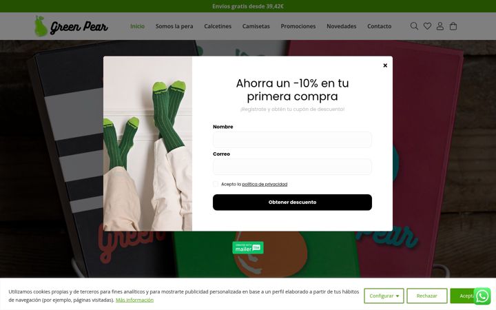 Screenshot of greenpearsocks.com