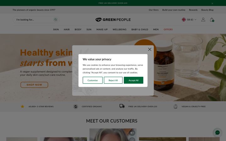 Screenshot ta' greenpeople.co.uk