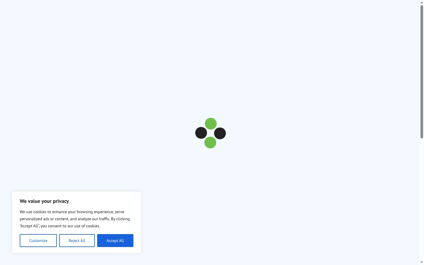 Screenshot del banner di consenso mostrato prima di qualsiasi interazione