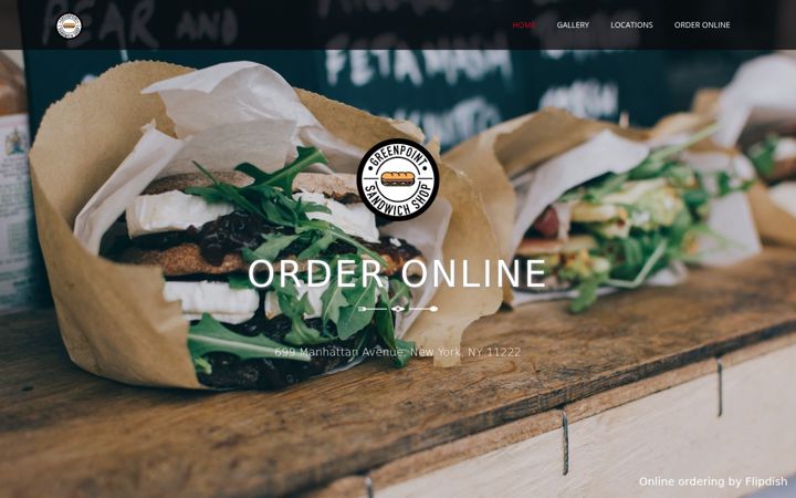 Screenshot of greenpointsandwichshop.com