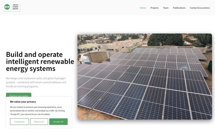 Screenshot of greenpowerbrains.com