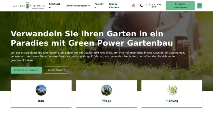 Screenshot of greenpowergartenbau.de