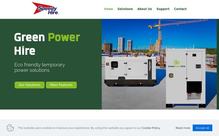 Screenshot of greenpowerhire.co.uk