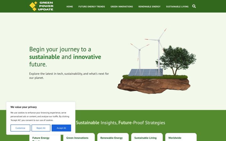Screenshot of greenpowerupdate.com