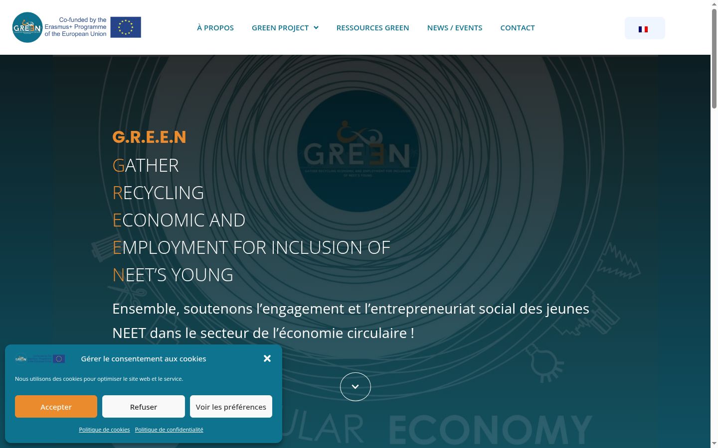 Screenshot of the consent banner shown before any interaction