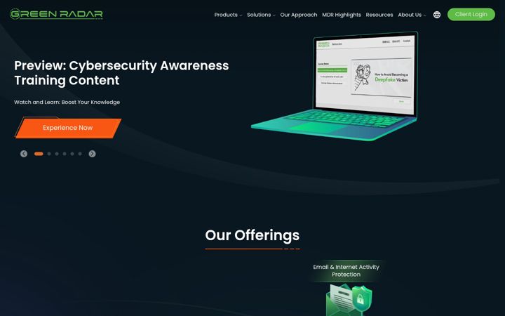 Screenshot of greenradar.com