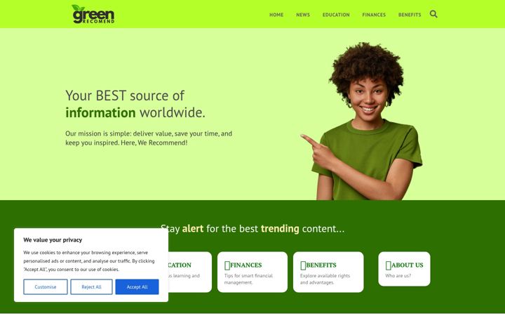 Screenshot ta' greenrecomend.com