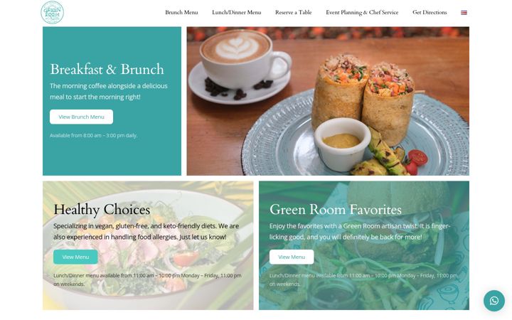 Screenshot of greenroomjaco.com